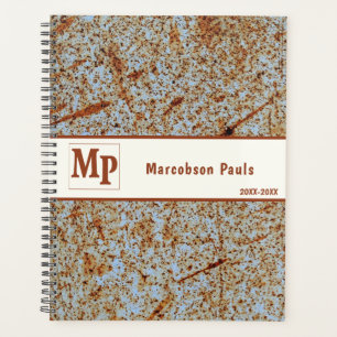 Rusty Metal Masculine Industrial Art Planner