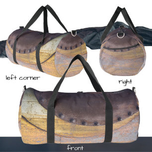 Rusty metal object duffle bag