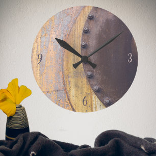 Rusty metal object  round clock