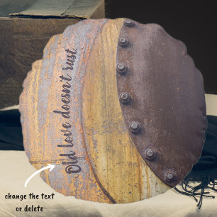 Rusty metal object round cushion