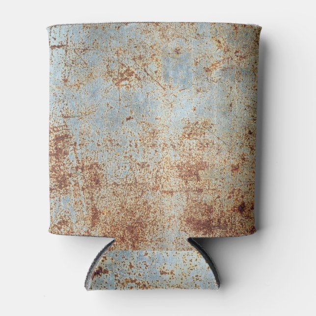 Rusty metal panel, textured background can cooler (Front)