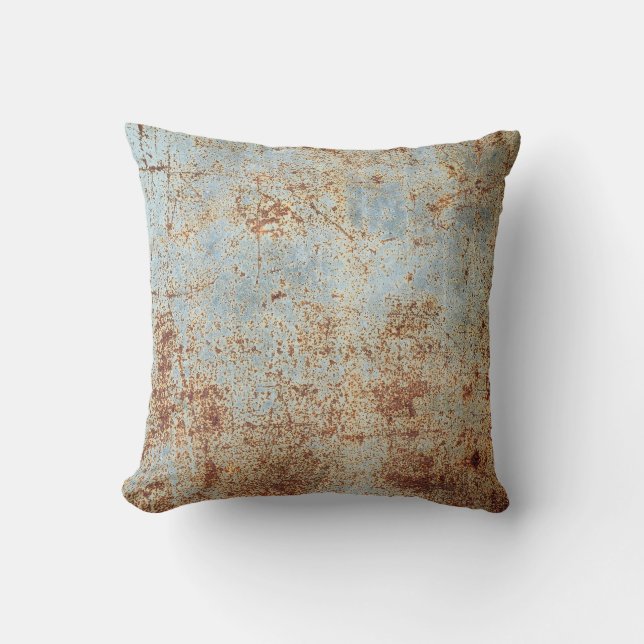 Rusty metal panel, textured background cushion (Front)
