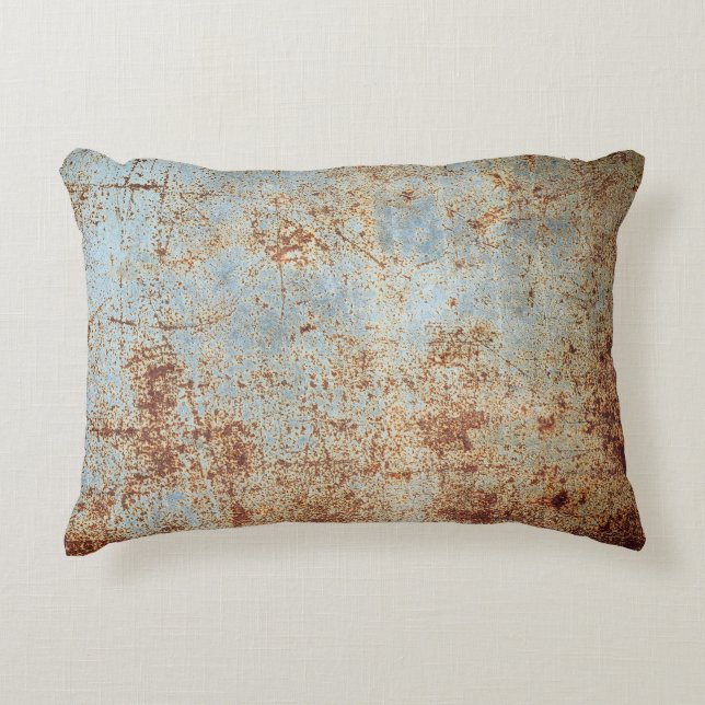 Rusty metal panel, textured background decorative cushion (Front)