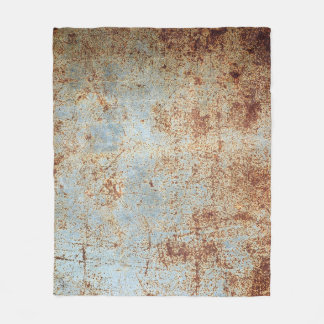 Rusty metal panel, textured background fleece blanket
