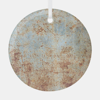 Rusty metal panel, textured background glass tree decoration