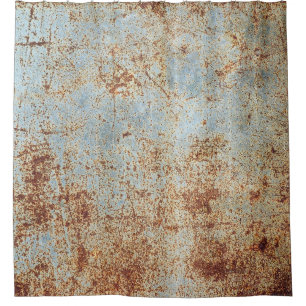 Rusty metal panel, textured background shower curtain