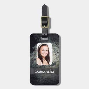 Rusty metal photo template luggage tag