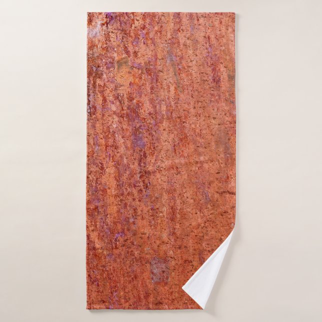 Rusty metal plate etched by corrosionabstract, age bath towel (Bath Towel)