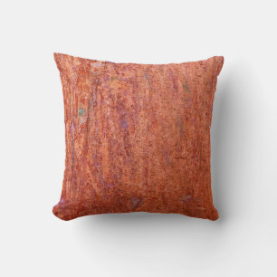 Rusty metal plate etched by corrosionabstract, age cushion