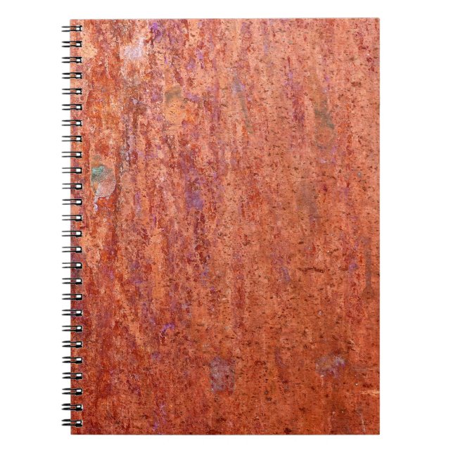 Rusty metal plate etched by corrosionabstract, age notebook (Front)