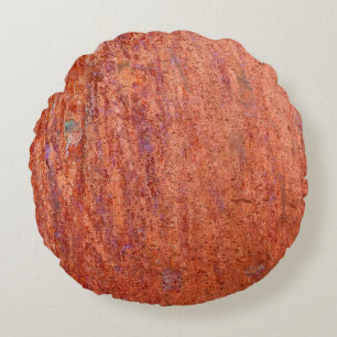 Rusty metal plate etched by corrosionabstract, age round cushion