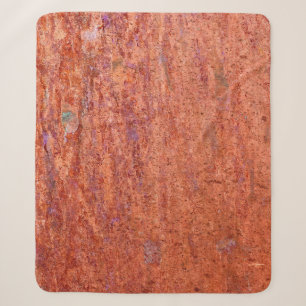 Rusty metal plate etched by corrosionabstract, age sherpa blanket