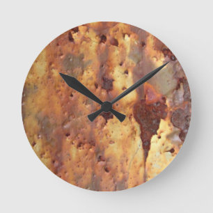 Rusty Metal Round Clock
