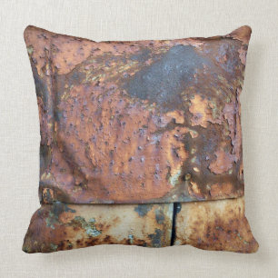 Rusty Metal Siding Old Industrial Building Cushion
