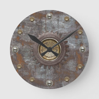 Rusty Metal Steampunk Vintage Old Round Clock
