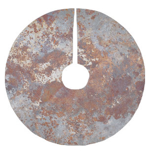 Rusty Metal Texture Background Brushed Polyester Tree Skirt