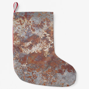 Rusty Metal Texture Background Small Christmas Stocking