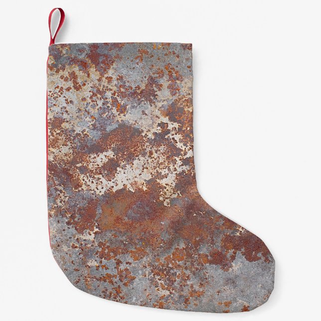 Rusty Metal Texture Background Small Christmas Stocking (Front)
