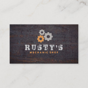 Rusty Metal Texture Mechanic Shop Business Card