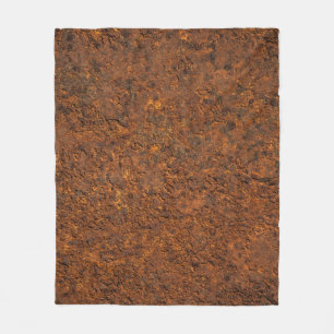 Rusty Metal: Textured Iron Aesthetics. Fleece Blanket