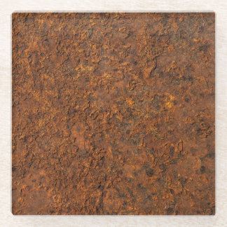 Rusty Metal: Textured Iron Aesthetics. Glass Coaster