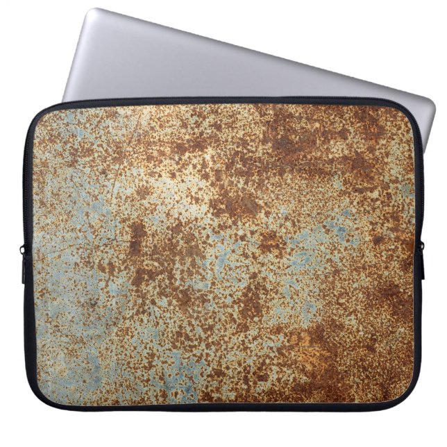 Rusty Metal: Textured Panel Background. Laptop Sleeve (Front)