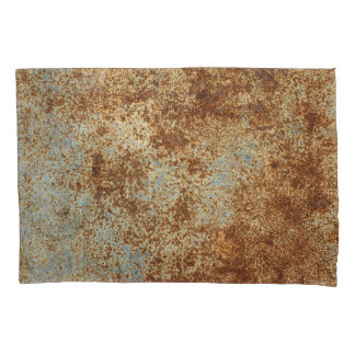 Rusty Metal: Textured Panel Background. Pillowcase