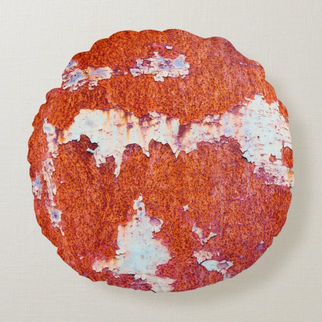 Rusty metal texturegrunge, textured, abstract, age round cushion (Front)