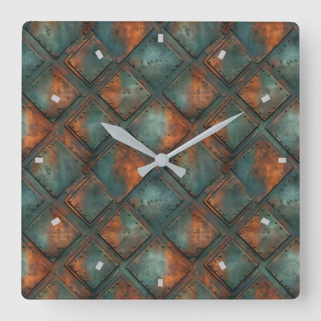 Rusty Metal Wall Clock (Front)