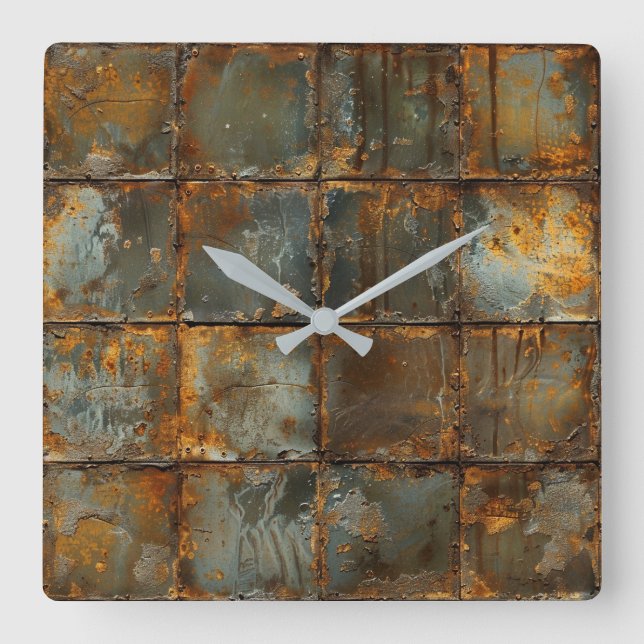 Rusty Metal Wall Clock (Front)