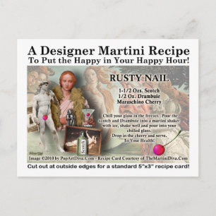 Rusty Nail Martini Recipe Postcard