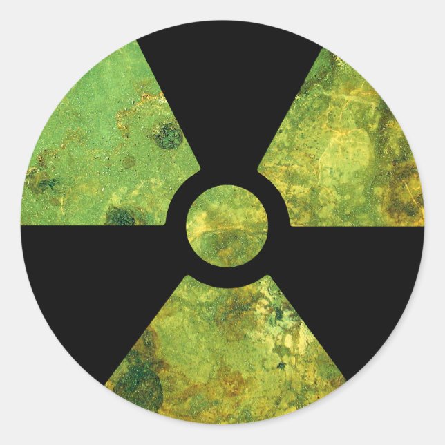 Rusty Nuclear Radiation Warning Symbol Classic Round Sticker (Front)