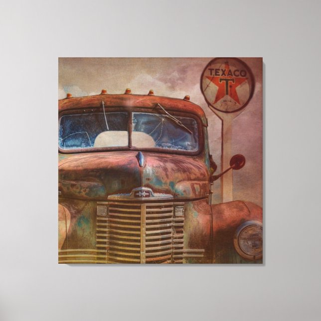 Rusty Old Antique Car Canvas Print (Front)