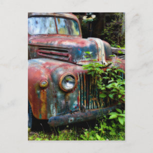 Rusty Old Antique Truck Postcard
