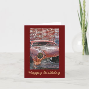 Rusty Old Car Masculine Birthday Greeting Card