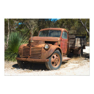 Rusty old truck abandoned in outback Australia. Photo Print
