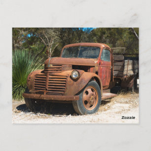 Rusty old truck abandoned in outback Australia. Postcard