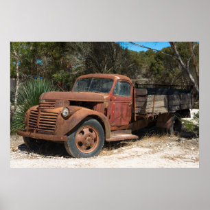 Rusty old truck poster