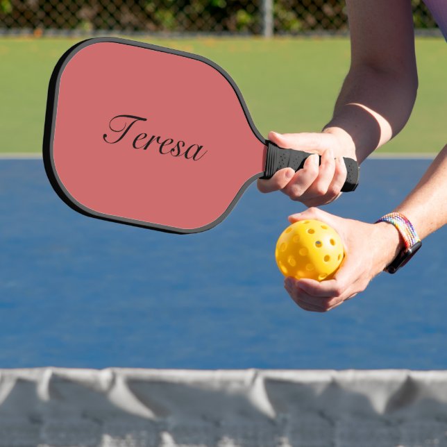 Rusty Orange Elegant Name | Trendy Minimalist Pickleball Paddle (Insitu)