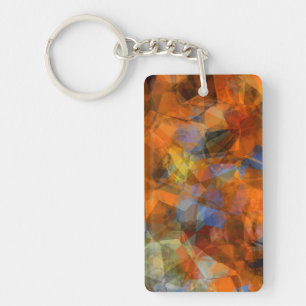 Rusty Orange Modern Abstract Design Key Ring