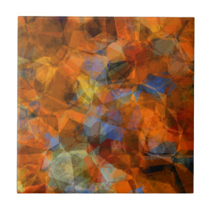 Rusty Orange Modern Abstract Design Tile