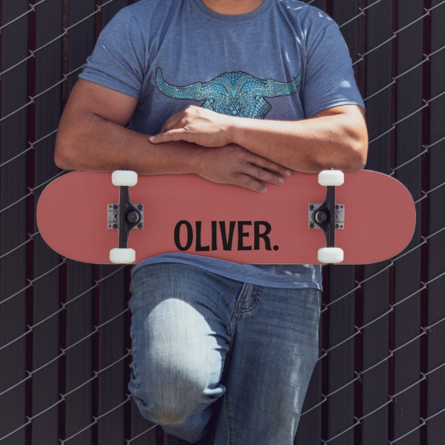 Rusty Orange Modern Name | Classic Trendy  Skateboard (Outdoor 3)