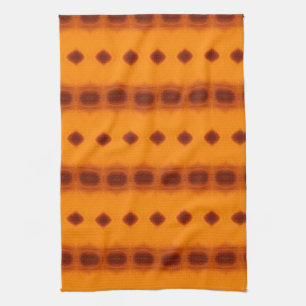 Rusty Orange Patterned Tea Towel