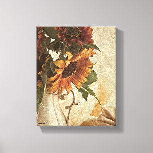 Rusty Orange Sunflowers Canvas Print