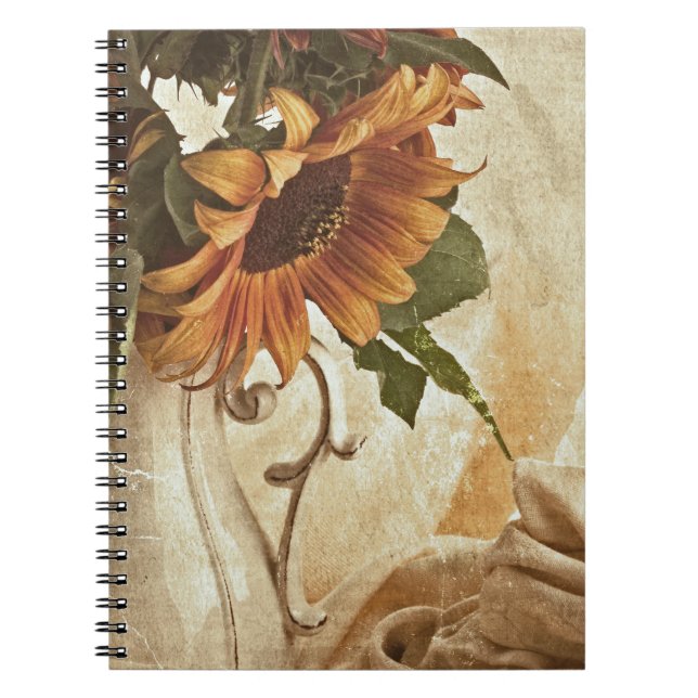 Rusty Orange Sunflowers Notebook (Front)