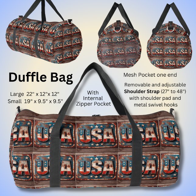Rusty Patriotic USA Plate Duffle Bag (Creator Uploaded)