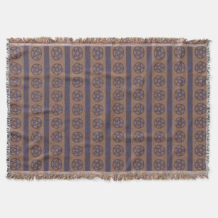 Rusty Pentagram Brown Throw Blanket