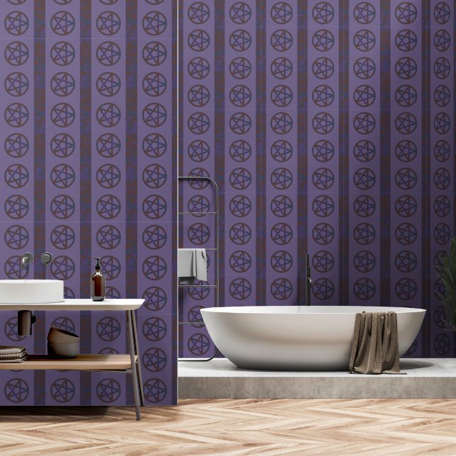 Rusty Pentagram Purple Wallpaper (Bathroom)