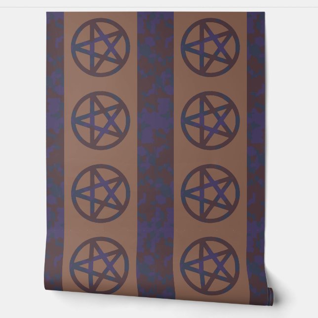 Rusty Pentagram Wallpaper Border Brown (Unrolling)