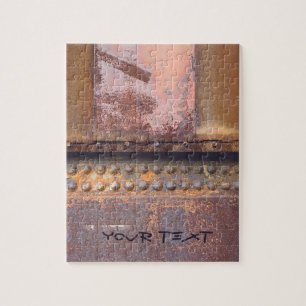 Rusty pink brown metal jigsaw puzzle